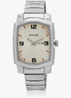 Sonata 7094Sm02 Silver/White Analog Watch