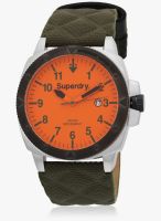 Superdry Syg149n Green/Orange Analog Watch