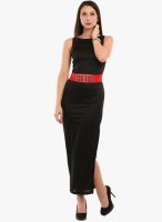 Texco Black Colored Solid Maxi Dress