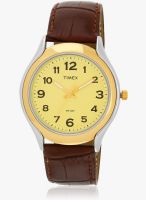 Timex Ti000v70300-C Brown/Golden Analog Watch