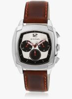 Titan Purple 1609Sl01 Brown/Silver Chronograph Watch