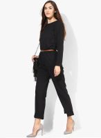 United Colors of Benetton Black Solid Jumpsuit With Belt