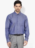 Wills Lifestyle Blue Slim Fit Formal Shirt