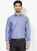 Wills Lifestyle Blue Slim Fit Formal Shirt