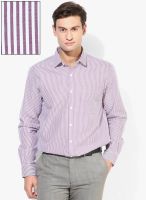 Wills Lifestyle Purple Slim Fit Formal Shirt