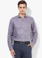 Wills Lifestyle Purple Slim Fit Formal Shirt