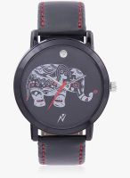 Yepme Black/Black Leatherette Analog Watch