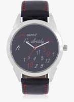 Yepme Black/Black Leatherette Analog Watch