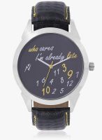 Yepme Black/Black Leatherette Analog Watch