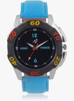 Yepme Black/Blue Leatherette Analog Watch