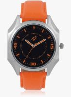 Yepme Black/Orange Leatherette Analog Watch