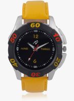 Yepme Black/Yellow Leatherette Analog Watch