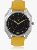 Yepme Black/Yellow Leatherette Analog Watch