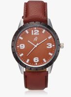 Yepme Brown/Brown Leatherette Analog Watch