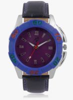Yepme Purple/Black Leatherette Analog Watch