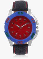 Yepme Red/Black Leatherette Analog Watch