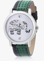 Yepme White/Green Leatherette Analog Watch