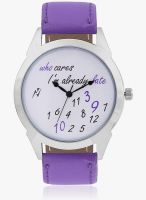 Yepme White/Purple Leatherette Analog Watch