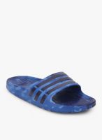 Adidas Duramo Slidearbled Blue Flip Flops