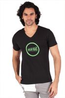 Anger Beast Printed Men's V-neck Black T-Shirt