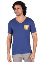 Anger Beast Printed Men's V-neck Blue T-Shirt
