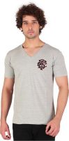 Anger Beast Printed Men's V-neck Grey T-Shirt