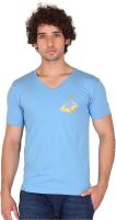 Anger Beast Printed Men's V-neck Light Blue T-Shirt