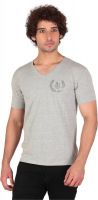 Anger Beast Printed Men's V-neck Grey T-Shirt