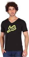 Anger Beast Printed Men's V-neck Black T-Shirt