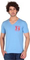 Anger Beast Printed Men's V-neck Light Blue T-Shirt