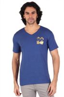 Anger Beast Printed Men's V-neck Blue T-Shirt Anger Beast Printed Men's V-neck Blue T-Shirt
