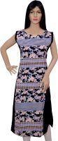 Blue Parker Casual Printed Women's Kurti(Black)