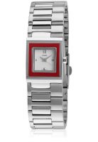 Casio Enticer Lady's Ltp-1317D-4Cdf-A666 Silver/White Analog Watch