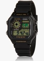 Casio Youth Digital Ae-1200Wh-1Bvdf (D098) Black/Light Golden Digital Watch