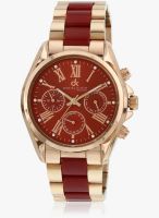 Daniel Klein Dk10395-6 Two Tone/Red Analog Watch