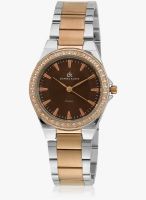 Daniel Klein Silver/Brown Analog Watch