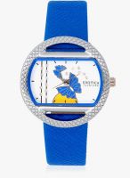 Exotica Fashion Blue Leather Analog Watch