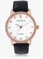 Exotica Fashion White Leather Analog Watch