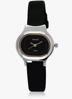 FOSTELO Black Leather Analog Watch