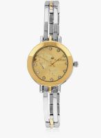 FOSTELO Golden Stainless Steel Analog Watch