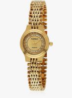 FOSTELO Golden Stainless Steel Analog Watch