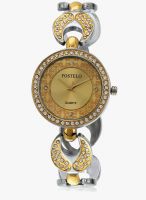 FOSTELO Golden Stainless Steel Analog Watch