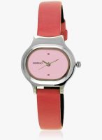 FOSTELO Pink Leather Analog Watch