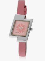 FOSTELO Pink Leather Analog Watch