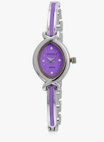 FOSTELO Purple Leather Analog Watch