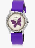 FOSTELO White Leather Analog Watch