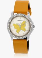 FOSTELO White Leather Analog Watch