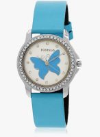 FOSTELO White Leather Analog Watch