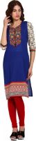 FAA Casual Printed Women's Kurti(Blue)