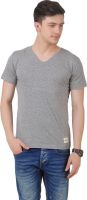 FROST Solid Men's V-neck Grey T-Shirt